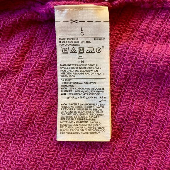 Old Navy Womens Open Front Cardigan Sweater V-Neck Short Sleeve Size L Purple - Picture 4 of 5